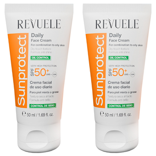 REVUELE 全日控油清爽防曬乳 SPF50+ 50ml 高效防曬 清爽控油 隔離紫外線, 2條
