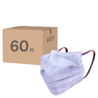 Finetech 釩泰 成人平面醫用口罩 滿版寬耳, 30片, 2個, 月光紫