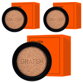 GRAFEN 男士帥氣遮瑕氣墊粉餅補充包 14g, 1號, 3個