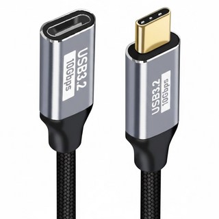 Neon 台灣霓虹 Type-C公-Type-C母轉接線 USB3.2 10Gbps傳輸, 1個, 1m, 銀色