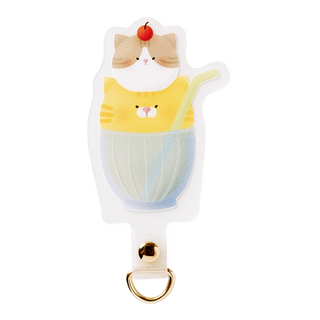 ekax 果凍造型手機掛繩夾片 貓咪冰沙 TPU材質 7x6.5公分, 1個