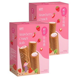 盛香珍 醇厚草莓捲, 180g, 2盒