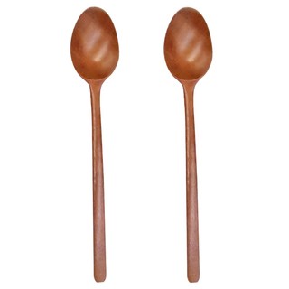 NICOTT 韓系天然實木湯匙 23.5 x 4.2cm, 原木色, 2支