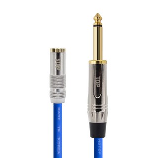 HDtop 韓國製 3.5立體聲母 5.5單聲道公 音源線 2m, 金屬藍, 1個, HT-TP3915