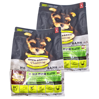 OVEN-BAKED TRADITION 烘焙客 幼犬雞肉鮭魚成長小顆粒 1kg 2袋, 野放雞