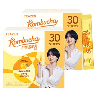 TEAZEN 茶禪 康普茶沖泡粉 柚子口味, 5g, 30條, 2盒