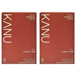 KANU 提拉米蘇拿鐵咖啡 隨身小包裝 隨沖隨泡, 17.3g, 8包, 2盒