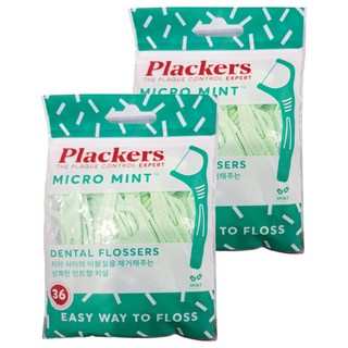 Plackers 派樂絲 Micro 牙線棒, 8cm, 36支, 2包