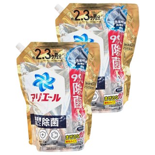 ARIEL 日本原裝進口 超濃縮抗菌抗臭洗衣精 全效抗菌 金色 補充包, 1.72kg, 2包