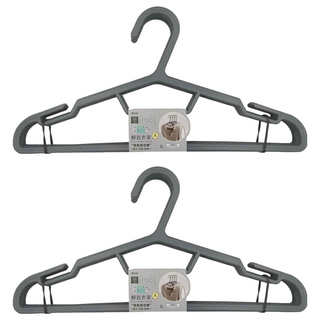 UdiLife優的生活大師 墨墨扁輕省衣架 PP材質 薄邊造型, 顏色隨機, 2組