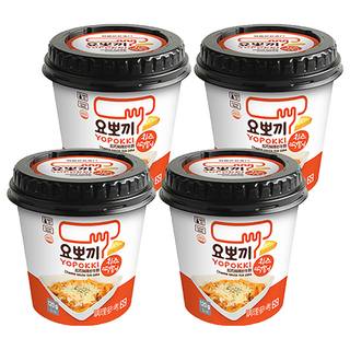 YOPOKKI 辣炒年糕即食杯, 韓國原裝進口, 微波加熱, 濃濃起司味, 120g, 4個