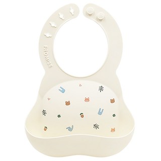 FROMISE 矽膠圍兜, 白色, 1個, 1個