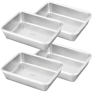 不鏽鋼保鮮盒 Set, 2組, 2個容器 + 2個蓋子