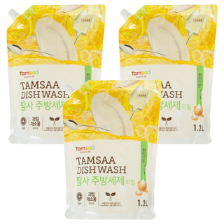 Tamsaa 小蘇打蔬果碗盤清潔液 補充包, 1.2L, 3包