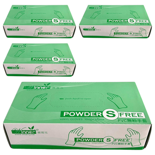 pvc 手套 100個, 透明, S, 4盒