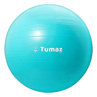 Tumaz 月熊 加厚防爆瑜珈球, 安全防爆設計 穩定支撐 舒適體驗 可當椅子使用, S(48~55cm), 土耳其藍