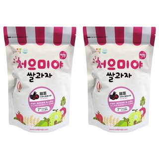 Ssalgwaja 米餅村 寶寶米餅 7個月以上適用 非油炸, 甜菜, 40g, 2包