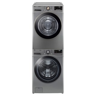 LG전자 트롬 드럼세탁기 21kg + 건조기 18kg F21VDSK-8VL 세트 방문설치, 스테인리스 실버