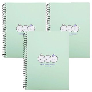 morning glory 2500 加厚左翻練習本, 顏色隨機, 3本