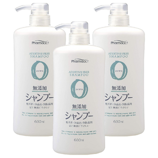 KUMANO 熊野油脂 Pharmaact 無添加洗髮精, 600ml, 3瓶