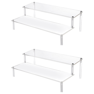 收納部屋 30cm 雙層 透明色 穩固公仔展示架, 2個