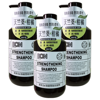 BON 髮妍植 薑黃5a強健豐韌洗髮精 天竺葵柑橘, 550ml, 3瓶