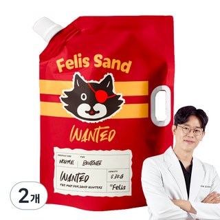 닥터펠리스 원티드 고양이 모래 벤토나이트, 8.3kg, 2개, 무향
