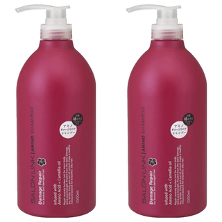 KUMANO 熊野油脂胺基酸椿花洗髮精, 添加椿花萃取、神經酰胺、摩洛哥堅果油、玻尿酸保濕成分, 1L, 2瓶