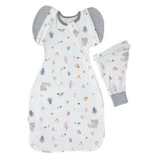 OhBabyLying 夏季輕薄款 可換袖成長包巾 XL