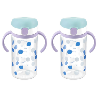 Richell 利其爾 AQ 外出用飲用馬克杯, 淺藍色, 320ml, 2個