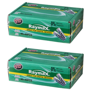 Raymax 鹼性電池 AAA 40顆 + AA 40顆, 2套