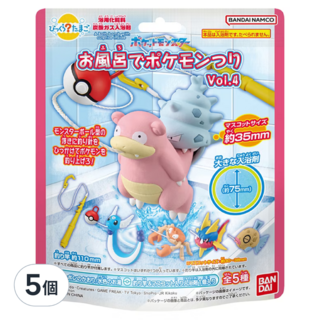 BANDAI 泡澡公仔沐浴球 藍色皂香 寶可夢釣魚篇 Vol.4, 230g, 5個