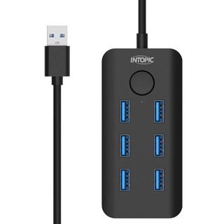 INTOPIC 廣鼎 USB3.2&RJ45 集線器 HB-790, 1個, 黑色