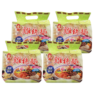 譽方媽媽 雞絲麵 海鮮風味 5入, 300g, 4袋