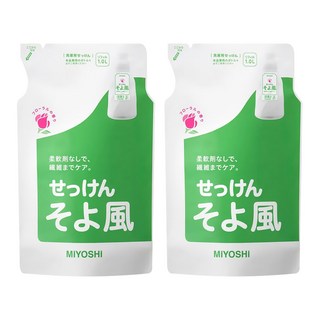 MIYOSHI 玉之肌 無添加洗衣精補充包 微風花香, 1L, 2包