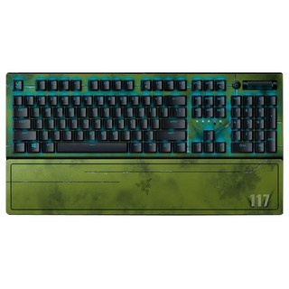 Razer 雷蛇 黑寡婦V3機械式RGB鍵盤 遊戲專用 RGB燈效 人體工學設計, 最後一戰聯名款 黑色 + 綠色, RZ03-03542600-R3M1, Razer Mechanical Switch, 1個