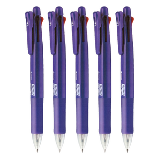 ZEBRA 斑馬牌 四色五合一 多功能原子筆 - B4SA1-EVI, 紫色, 5支