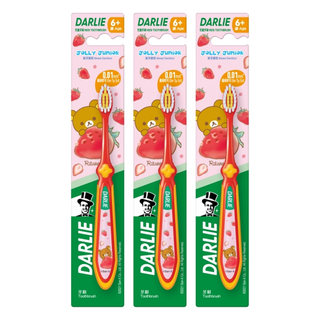 DARLIE 好來 兒童牙刷 纖柔毛 6-10歲, 顏色隨機, 1入, 3支