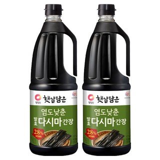 청정원 햇살담은 염도낮춘 발효다시마 간장, 2개, 1.7L