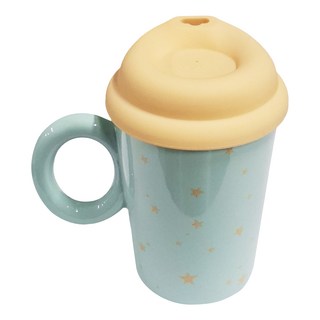 LocknLock 樂扣樂扣 翻糖手柄陶瓷杯 SLB021 500g, 綠色 + 黃色, 420ml, 1個