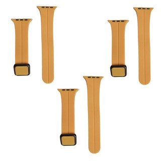 矽膠磁吸可調式錶帶, 官方黃色, 3條