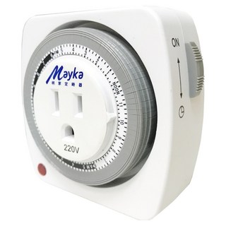 Mayka 明家 24小時機械式節能定時器, 15分/格, 3P插座, 220V電壓專用, 防火材質, TM-M3, 1個