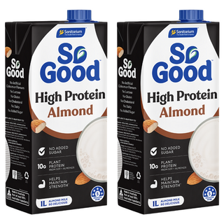 So Good Basic系列 無糖植物蛋白堅果杏仁奶 植物奶 全素可食, 2瓶, 1L
