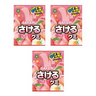 UHA 味覺糖 撕吧 白桃味軟糖, 32.9g, 3包