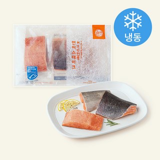 올바른 수산 냉동 연어 스테이크 (냉동), 350g, 1개