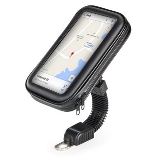 E-books 防潑水收納包機車導航手機支架 N67 適用6.5吋以下手機 360度旋轉, Black