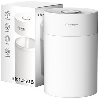 신지모루 오퓨리엠 테이블 미스트 USB 무드등 미니 가습기 600ml, OPRM_MIST_TBL_WT_SJM, 화이트