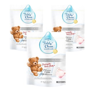 清淨海 Teddy Clean系列 植萃酵素洗衣膠囊 爽身粉, 30顆, 3袋