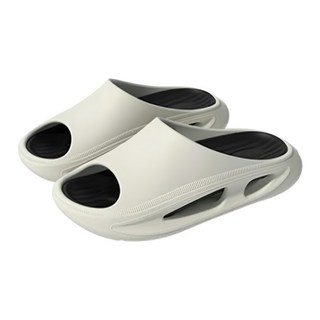 鏤空減震舒壓運動拖鞋 EVA材質 白色/灰色, 米黑色, 44~45號