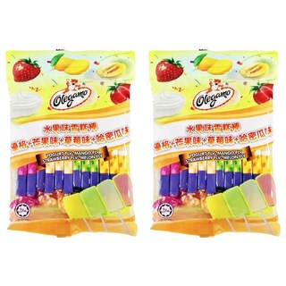 Olegamo 歐拉歌夢 水果味雪糕棒, 優格+芒果+草莓+哈密瓜口味, 96g, 2袋
